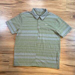 Nike Men’s L Dri-Fit Golf Polo Green Stripe